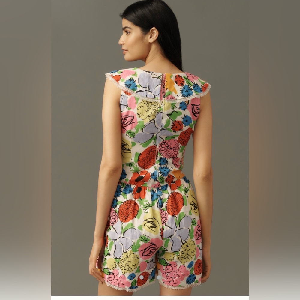 Anthropologie SWF Linen Romper - Picture 2 of 8